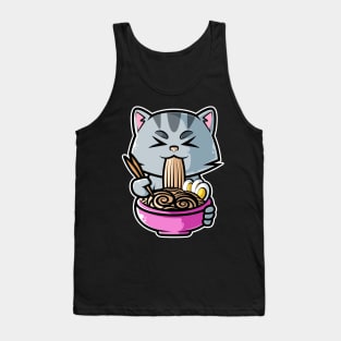 Cat Ramen Bowl Kawaii Neko Anime Japanese Noodles product Tank Top